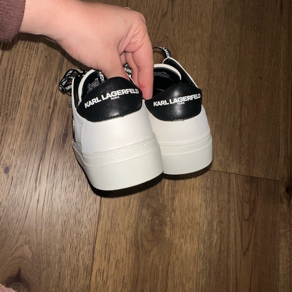 Karl Lagerfeld White and Black Men's Sneakers - Picture 2 of 3
